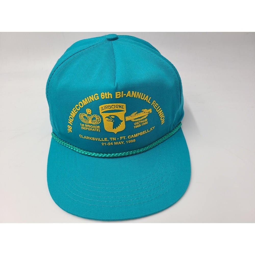 Vintage 1998 Airborne 1st Brigade Vietnam Reunion Rope Snapback Hat Cap Men Blue